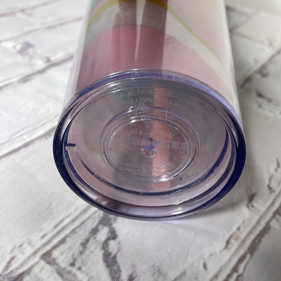 Starbucks 2020 Spring Coral Wave Venti Cold Cup Teal Tumbler - Picture 4 of 6